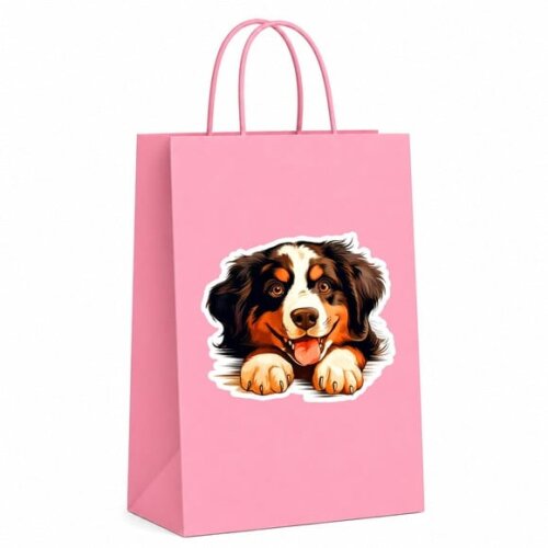Sacola Papel Festa Raça Cachorro Cão da Montanha Bernês