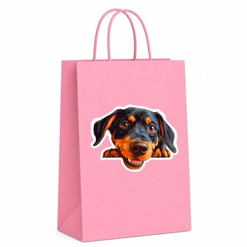 Sacola Papel Festa Raça Cachorro Cão Austríaco Preto Canela