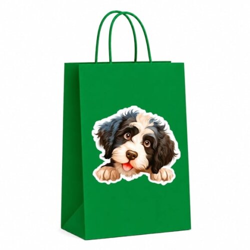 Sacola Papel Festa Raça Cachorro Cão de Água Português