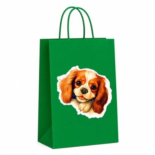 Sacola Papel Festa Raça Cachorro Cavalier King