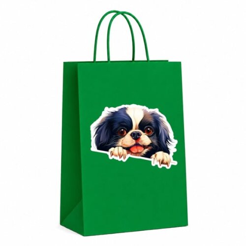Sacola Papel Festa Raça Cachorro Chin Japonês