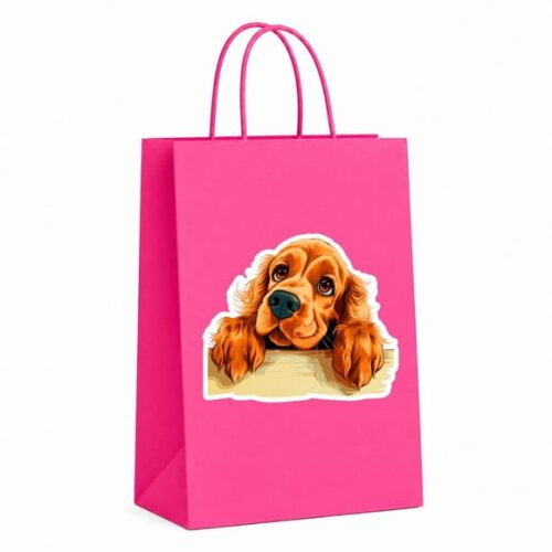 Sacola Papel Festa Raça Cachorro Cocker Spaniel Inglês
