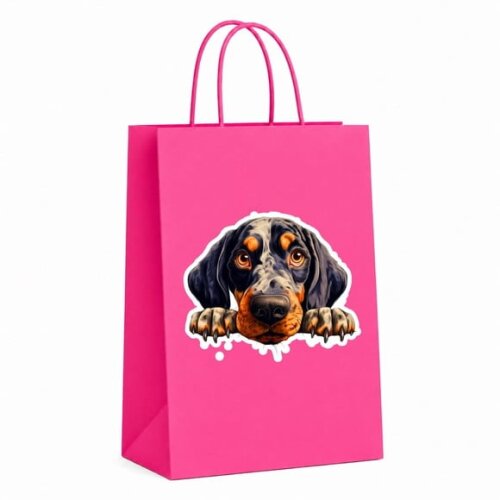 Sacola Papel Festa Raça Cachorro Coonhound Bluetick