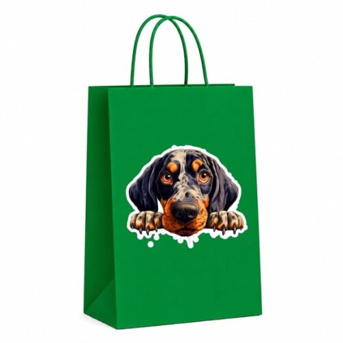 Sacola Papel Festa Raça Cachorro Coonhound Bluetick