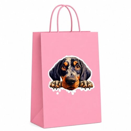 Sacola Papel Festa Raça Cachorro Coonhound Bluetick