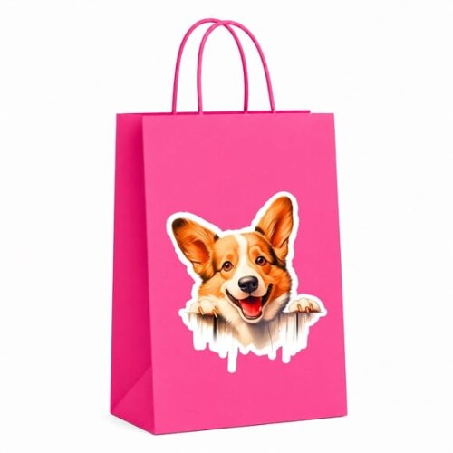 Sacola Papel Festa Raça Cachorro Corgi Galês Pembroke