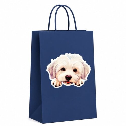 Sacola Papel Festa Raça Cachorro Coton de Tulear