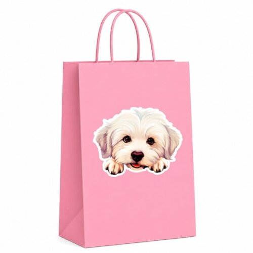 Sacola Papel Festa Raça Cachorro Coton de Tulear