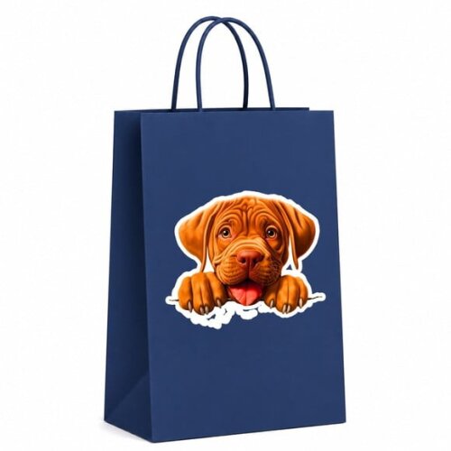 Sacola Papel Festa Raça Cachorro Dogue de Bordeaux