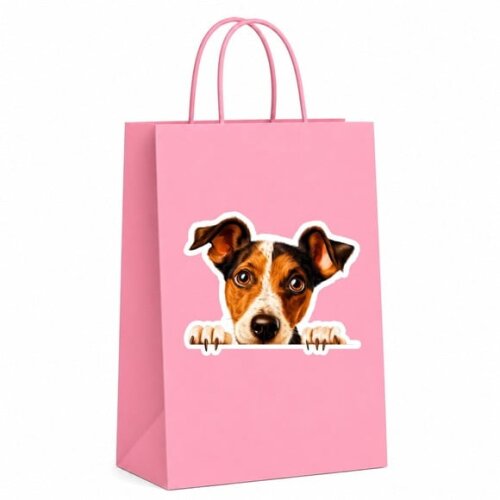 Sacola Papel Festa Raça Cachorro Fox Terrier de pelo Liso