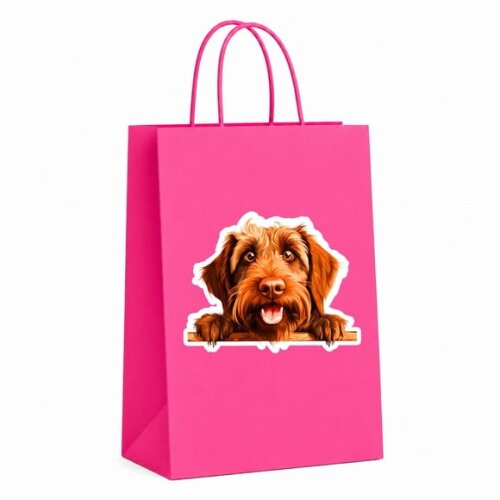 Sacola Papel Festa Raça Cachorro Griffon de Aponte pelo Duro