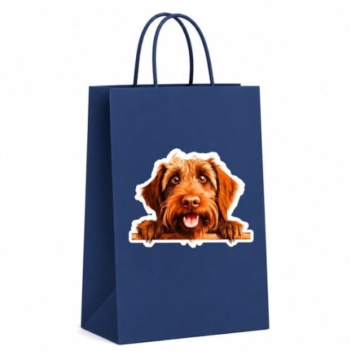 Sacola Papel Festa Raça Cachorro Griffon de Aponte pelo Duro