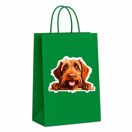 Sacola Papel Festa Raça Cachorro Griffon de Aponte pelo Duro