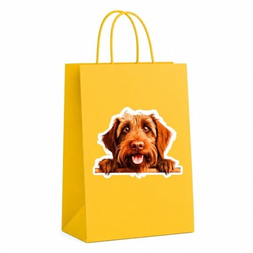 Sacola Papel Festa Raça Cachorro Griffon de Aponte pelo Duro