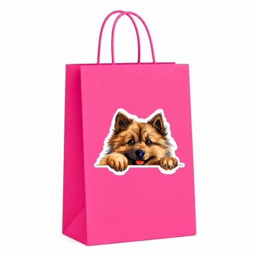Sacola Papel Festa Raça Cachorro Keeshond