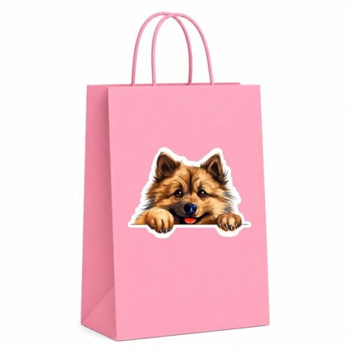 Sacola Papel Festa Raça Cachorro Keeshond