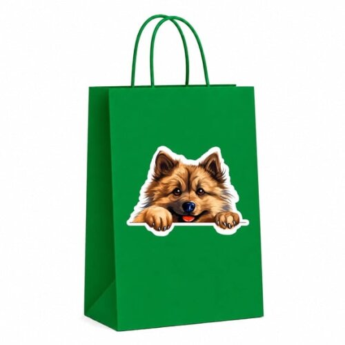 Sacola Papel Festa Raça Cachorro Keeshond