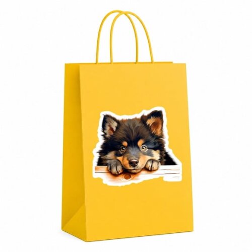Sacola Papel Festa Raça Cachorro Lapphund Finlandês