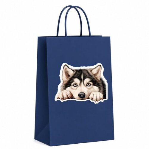 Sacola Papel Festa Raça Cachorro Malamute do Alasca