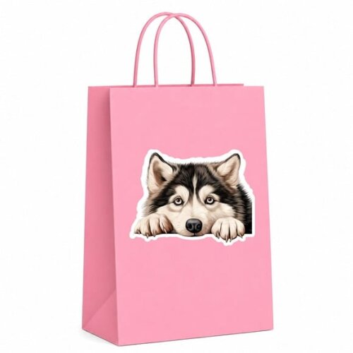 Sacola Papel Festa Raça Cachorro Malamute do Alasca