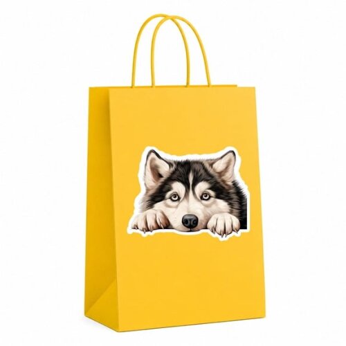 Sacola Papel Festa Raça Cachorro Malamute do Alasca