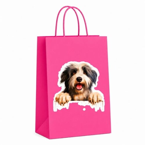 Sacola Papel Festa Raça Cachorro Pastor Polonês de Planície