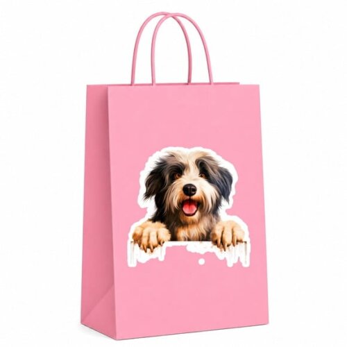 Sacola Papel Festa Raça Cachorro Pastor Polonês de Planície