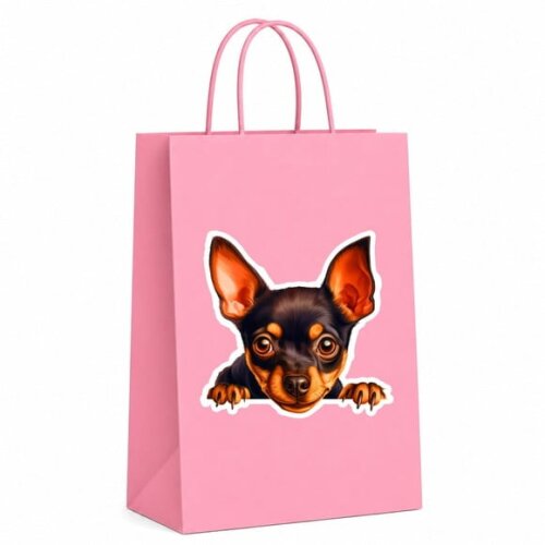 Sacola Papel Festa Raça Cachorro Pinscher Miniatura