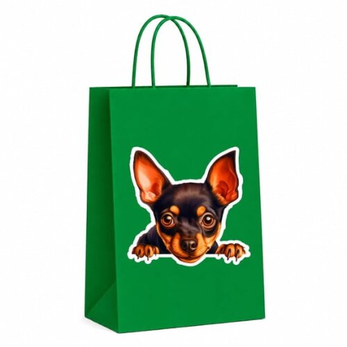 Sacola Papel Festa Raça Cachorro Pinscher Miniatura