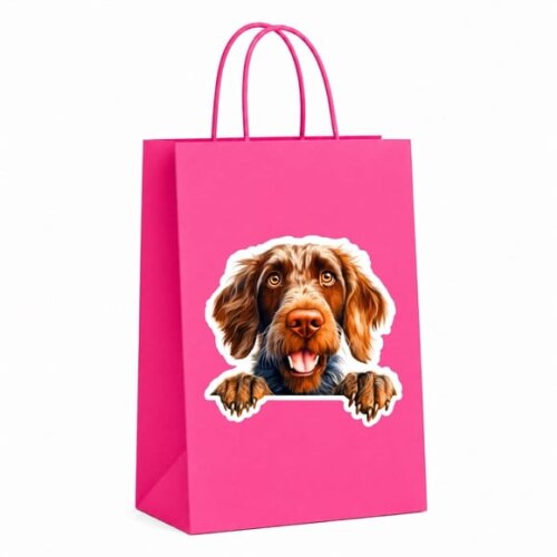 Sacola Papel Festa Raça Cachorro Pointer Alemão pelo Duro