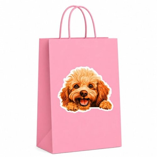 Sacola Papel Festa Raça Cachorro Poodle Toy
