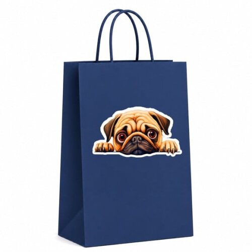 Sacola Papel Festa Raça Cachorro Pug