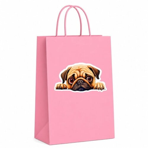 Sacola Papel Festa Raça Cachorro Pug