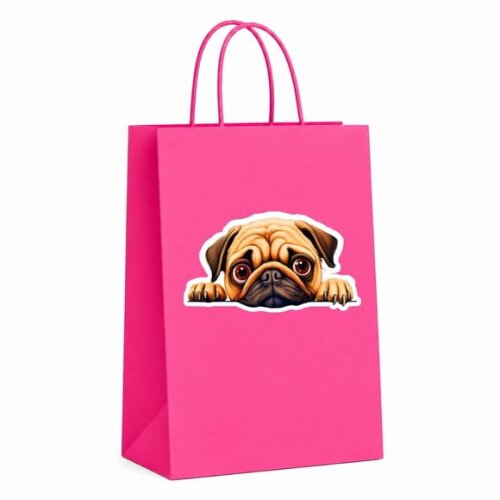 Sacola Papel Festa Raça Cachorro Pug