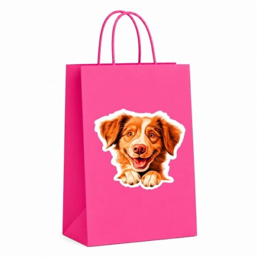 Sacola Papel Festa Raça Cachorro Retriever da Nova Escócia