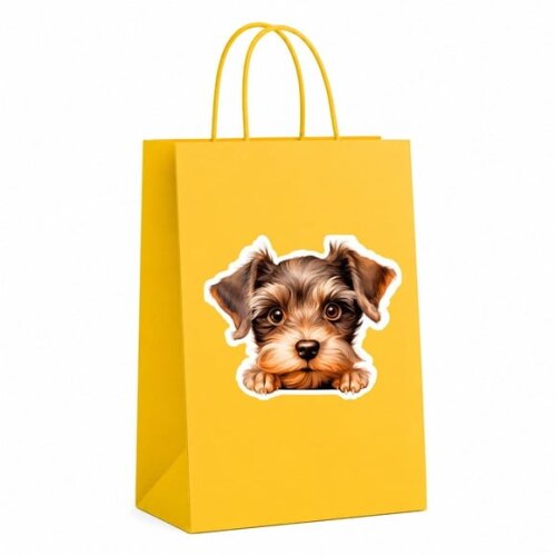 Sacola Papel Festa Raça Cachorro Schnauzer Miniatura