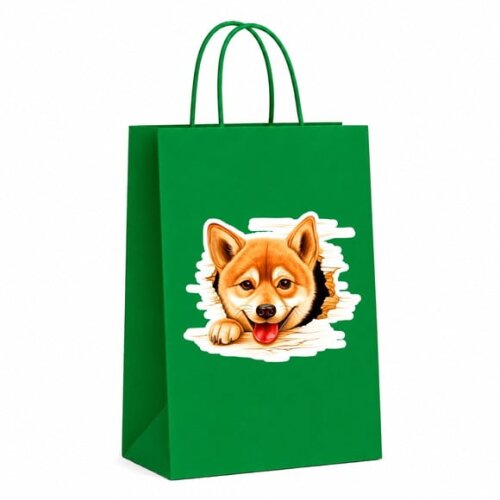 Sacola Papel Festa Raça Cachorro Shiba Inu