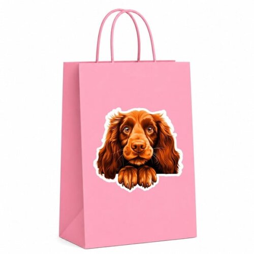 Sacola Papel Festa Raça Cachorro Spaniel de Campo