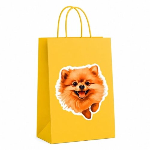 Sacola Papel Festa Raça Cachorro Spitz Alemão Anão