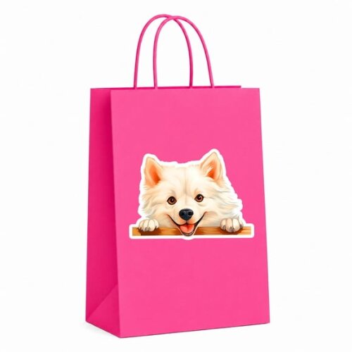 Sacola Papel Festa Raça Cachorro Spitz Americano