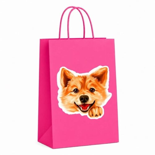 Sacola Papel Festa Raça Cachorro Spitz Finlandês