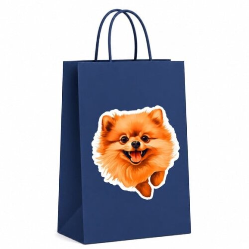Sacola Papel Festa Raça Cachorro Spitz Alemão Anão
