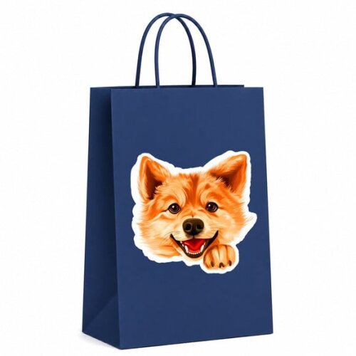 Sacola Papel Festa Raça Cachorro Spitz Finlandês
