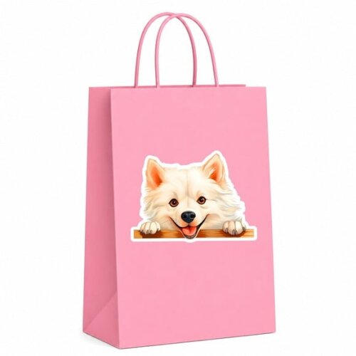 Sacola Papel Festa Raça Cachorro Spitz Americano