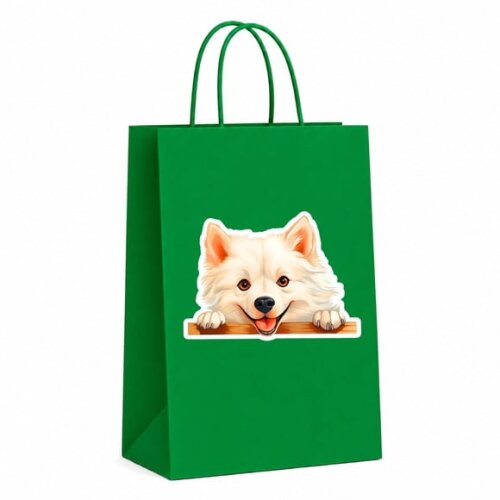 Sacola Papel Festa Raça Cachorro Spitz Americano