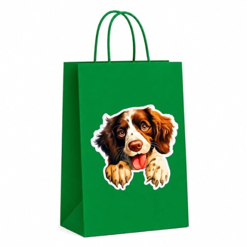 Sacola Papel Festa Raça Cachorro Springer Spaniel Inglês