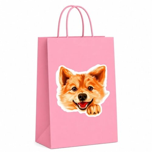 Sacola Papel Festa Raça Cachorro Spitz Finlandês