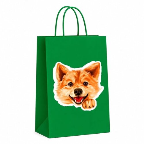 Sacola Papel Festa Raça Cachorro Spitz Finlandês