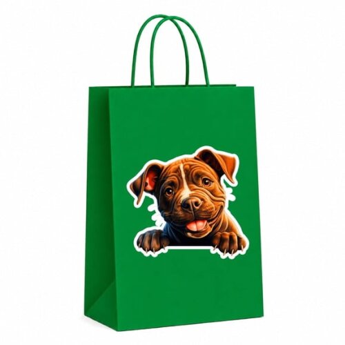 Sacola Papel Festa Raça Cachorro Staffordshire Bull Terrier