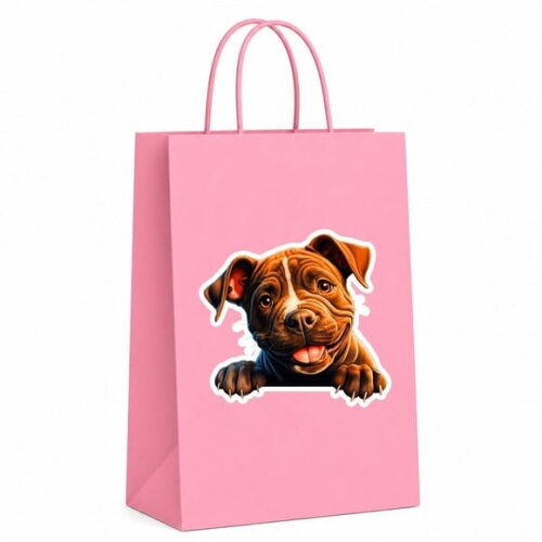 Sacola Papel Festa Raça Cachorro Staffordshire Bull Terrier